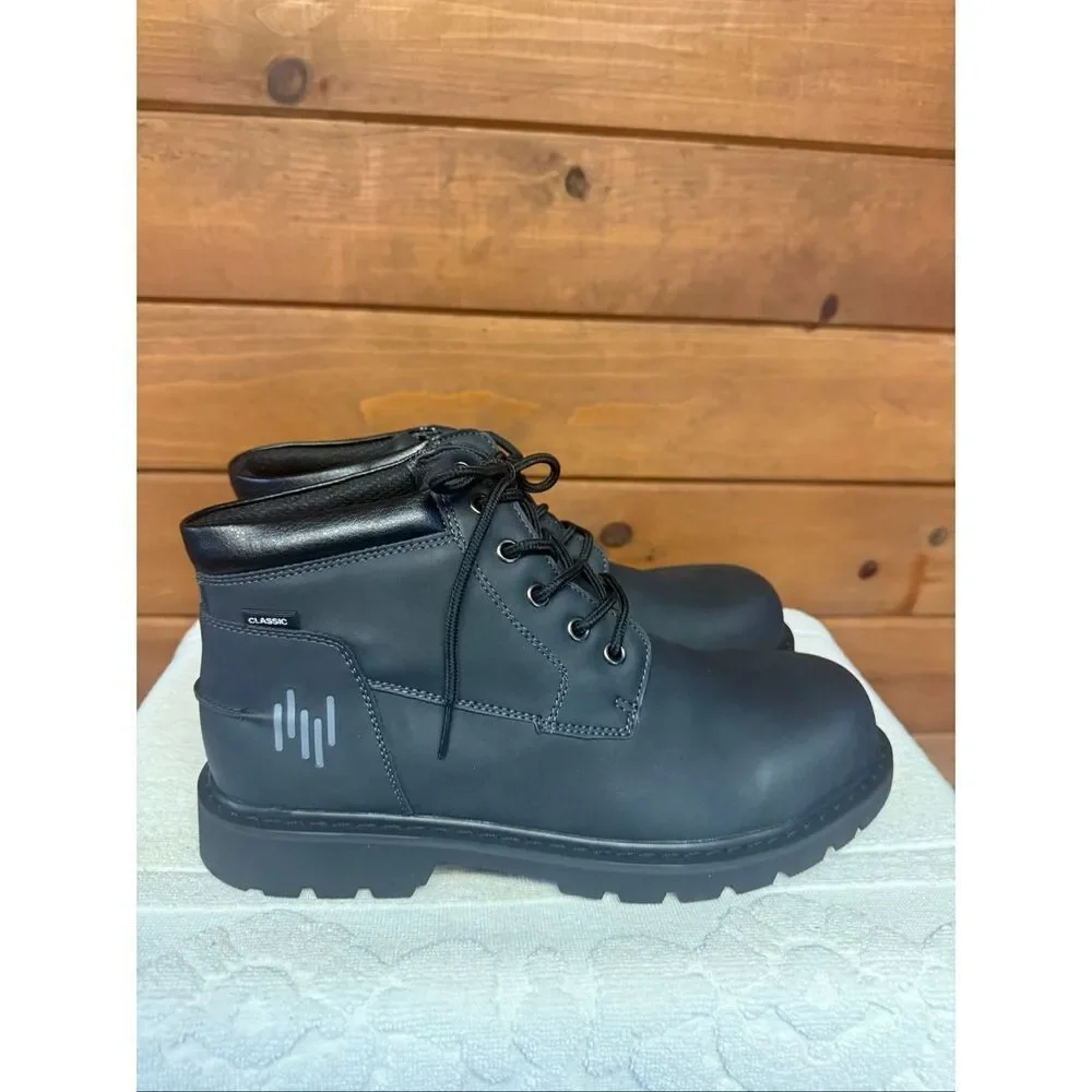 Five Store City Men’s Chukka Black Faux Leather  Boots Sz 42 (9) NIB